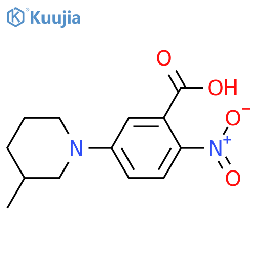 5-(3-Methylpiperidin-1-yl)-2-nitrobenzoic acid structure