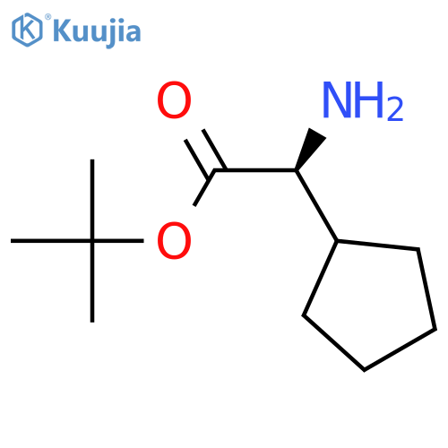 tert-butyl (2S)-2-amino-2-cyclopentylacetate structure