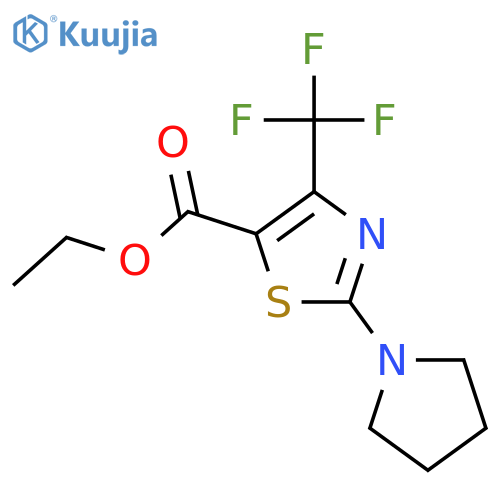 Ethyl 2-(pyrrolidin-1-yl)-4-trifluoromethyl-1,3-thiazole-5-carboxylate structure