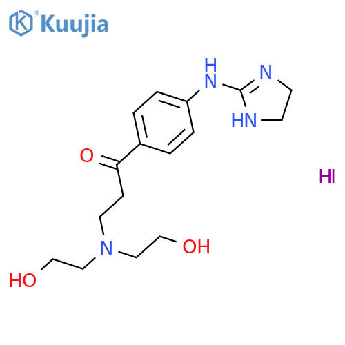 1-Propanone,3-[bis(2-hydroxyethyl)amino]-1-[4-[(4,5-dihydro-1H-imidazol-2-yl)amino]phenyl]-,hydriodide (1:1) structure