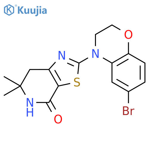 2-(6-Bromo-2H-benzob1,4oxazin-4(3H)-yl)-6,6-dimethyl-6,7-dihydrothiazolo5,4-cpyridin-4(5H)-one structure