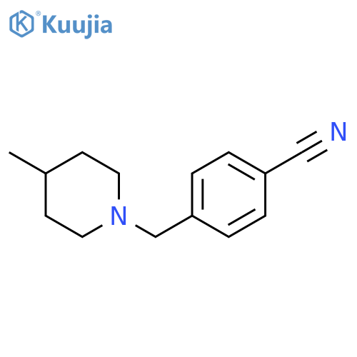 4-(4-methylpiperidin-1-yl)methylbenzonitrile structure