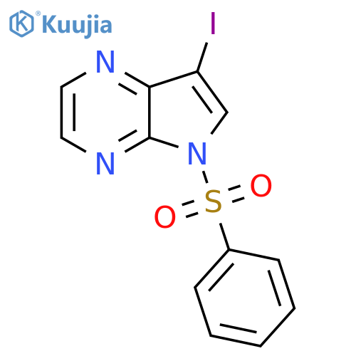 5-(benzenesulfonyl)-7-iodo-5H-pyrrolo[2,3-b]pyrazine structure