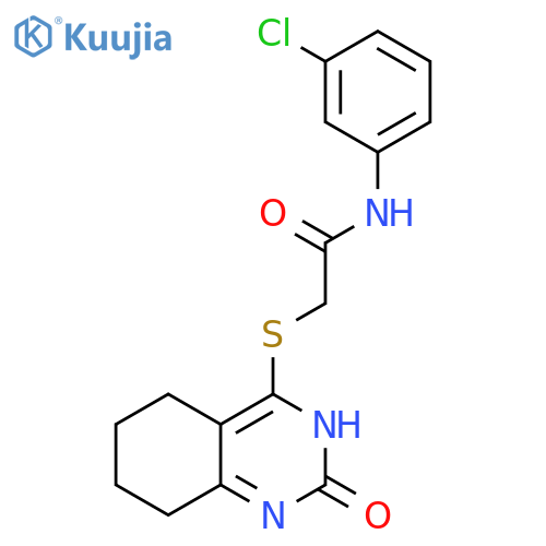 N-(3-chlorophenyl)-2-[(2-oxo-1,2,5,6,7,8-hexahydroquinazolin-4-yl)sulfanyl]acetamide structure