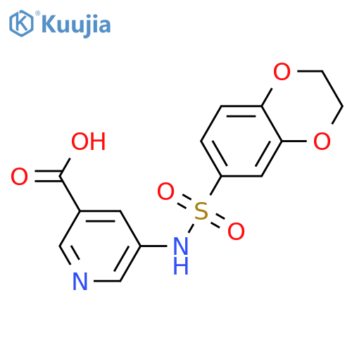 5-(2,3-dihydro-1,4-benzodioxine-6-sulfonamido)pyridine-3-carboxylic acid structure