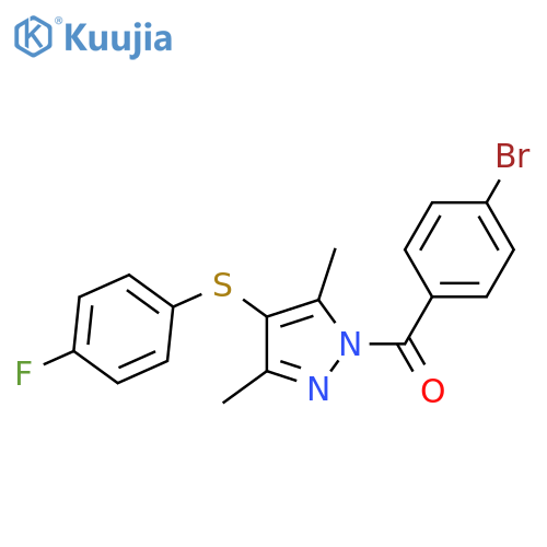 1-(4-bromobenzoyl)-4-[(4-fluorophenyl)sulfanyl]-3,5-dimethyl-1H-pyrazole structure
