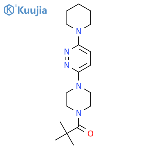 2,2-dimethyl-1-{4-[6-(piperidin-1-yl)pyridazin-3-yl]piperazin-1-yl}propan-1-one structure