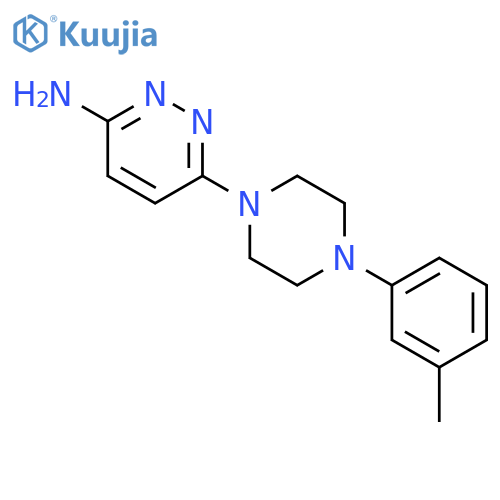 3-Pyridazinamine, 6-[4-(3-methylphenyl)-1-piperazinyl]- structure