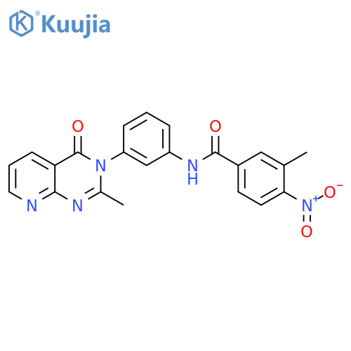3-methyl-N-(3-{2-methyl-4-oxo-3H,4H-pyrido[2,3-d]pyrimidin-3-yl}phenyl)-4-nitrobenzamide structure