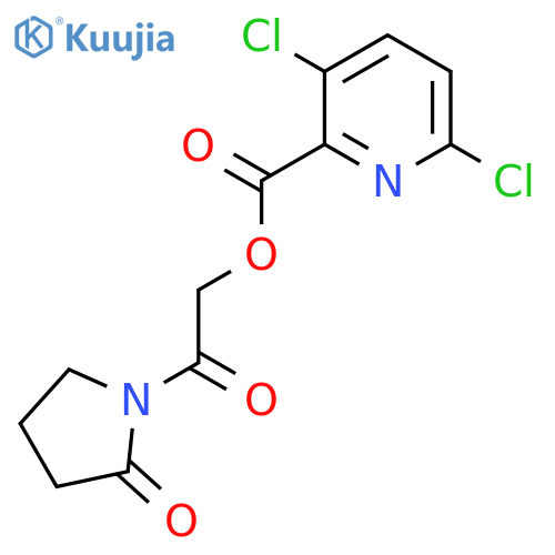 2-oxo-2-(2-oxopyrrolidin-1-yl)ethyl 3,6-dichloropyridine-2-carboxylate structure