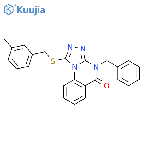 4-benzyl-1-{[(3-methylphenyl)methyl]sulfanyl}-4H,5H-[1,2,4]triazolo[4,3-a]quinazolin-5-one structure