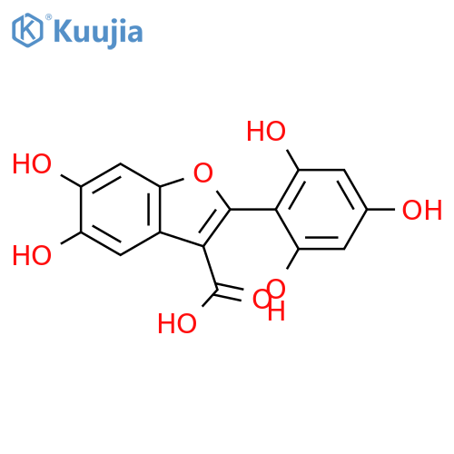 3-Benzofurancarboxylicacid, 5,6-dihydroxy-2-(2,4,6-trihydroxyphenyl)- structure
