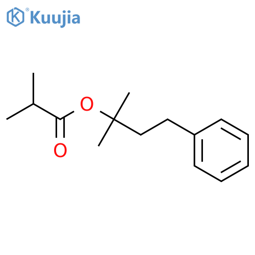 Propanoic acid,2-methyl-, 1,1-dimethyl-3-phenylpropyl ester structure