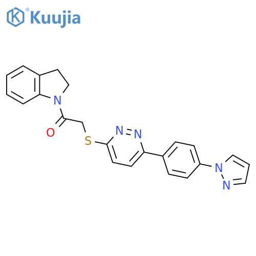 1-(2,3-dihydro-1H-indol-1-yl)-2-({6-[4-(1H-pyrazol-1-yl)phenyl]pyridazin-3-yl}sulfanyl)ethan-1-one structure
