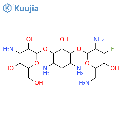 D-Streptamine,O-3-amino-3-deoxy-a-D-glucopyranosyl-(1&reg;6)-O-[2,6-diamino-2,3,6-trideoxy-3-fluoro-a-D-glucopyranosyl-(1&reg;4)]-2-deoxy- (9CI) structure