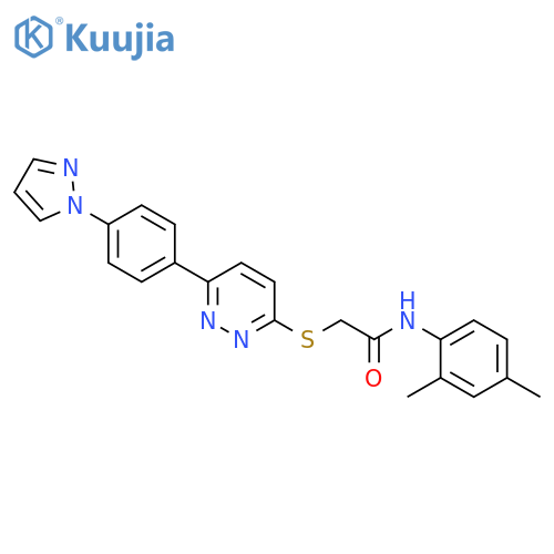 N-(2,4-dimethylphenyl)-2-({6-[4-(1H-pyrazol-1-yl)phenyl]pyridazin-3-yl}sulfanyl)acetamide structure
