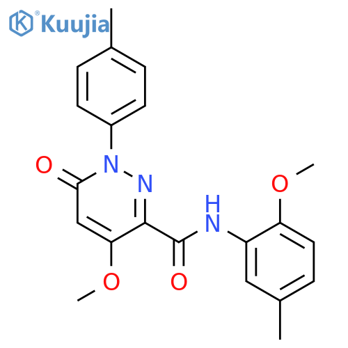 4-methoxy-N-(2-methoxy-5-methylphenyl)-1-(4-methylphenyl)-6-oxo-1,6-dihydropyridazine-3-carboxamide structure