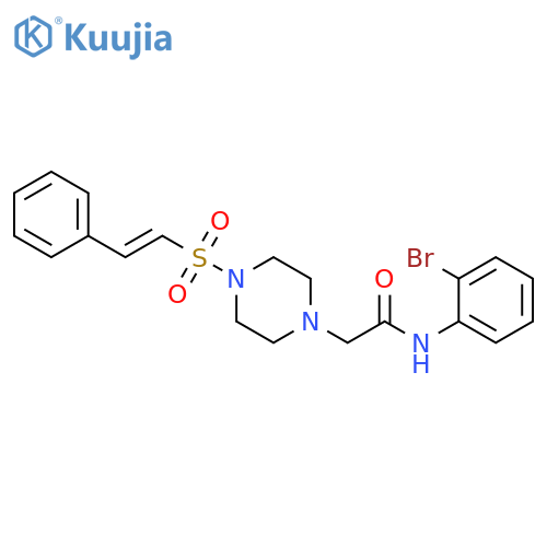 N-(2-Bromophenyl)-4-[[(1E)-2-phenylethenyl]sulfonyl]-1-piperazineacetamide structure