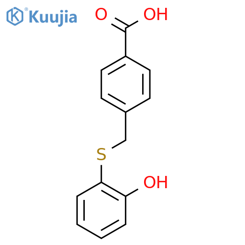 4-(2-Hydroxy-phenylsulfanylmethyl)-benzoic acid structure