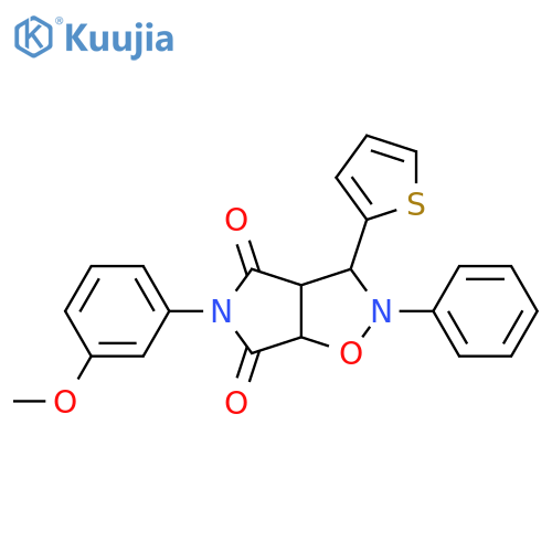 5-(3-methoxyphenyl)-2-phenyl-3-(thiophen-2-yl)-hexahydro-2H-pyrrolo[3,4-d][1,2]oxazole-4,6-dione structure
