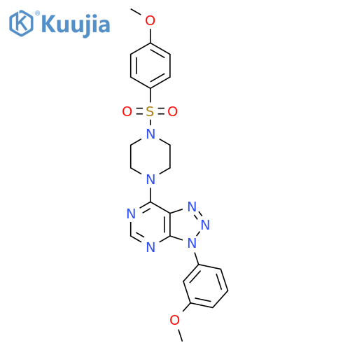 1-cyclohexanecarbonyl-4-[3-(3-methoxyphenyl)-3H-[1,2,3]triazolo[4,5-d]pyrimidin-7-yl]piperazine structure