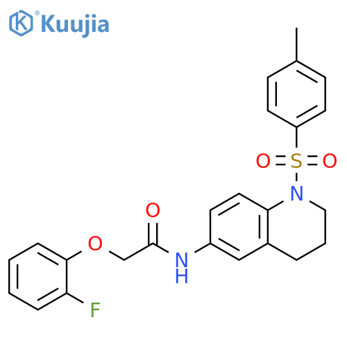 2-(2-fluorophenoxy)-N-[1-(4-methylbenzenesulfonyl)-1,2,3,4-tetrahydroquinolin-6-yl]acetamide structure