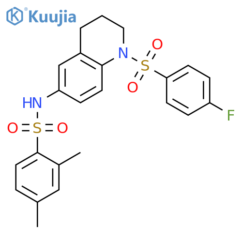 N-[1-(4-fluorobenzenesulfonyl)-1,2,3,4-tetrahydroquinolin-6-yl]-2,4-dimethylbenzene-1-sulfonamide structure