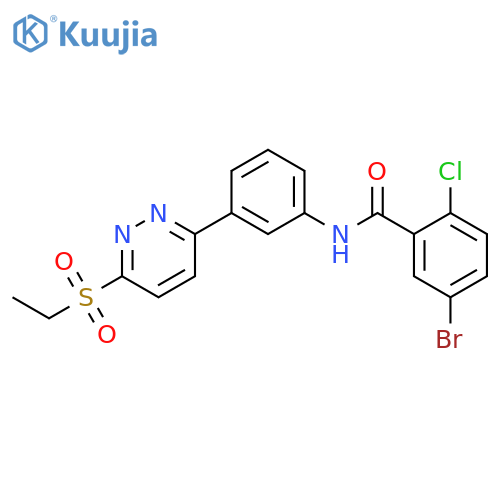 5-bromo-2-chloro-N-{3-[6-(ethanesulfonyl)pyridazin-3-yl]phenyl}benzamide structure
