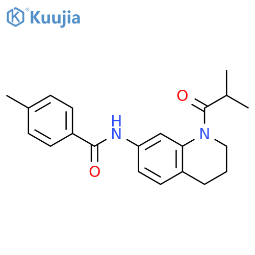 4-methyl-N-[1-(2-methylpropanoyl)-1,2,3,4-tetrahydroquinolin-7-yl]benzamide structure