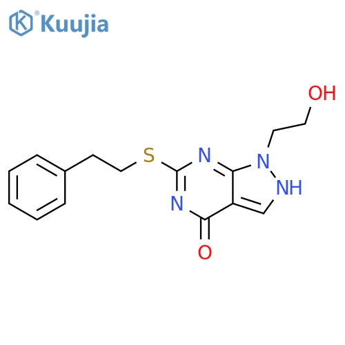 1,5-Dihydro-1-(2-hydroxyethyl)-6-[(2-phenylethyl)thio]-4H-pyrazolo[3,4-d]pyrimidin-4-one structure
