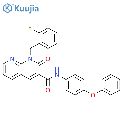 1-[(2-fluorophenyl)methyl]-2-oxo-N-(4-phenoxyphenyl)-1,2-dihydro-1,8-naphthyridine-3-carboxamide structure