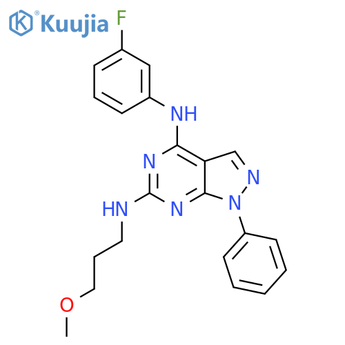 N4-(3-fluorophenyl)-N6-(3-methoxypropyl)-1-phenyl-1H-pyrazolo[3,4-d]pyrimidine-4,6-diamine structure