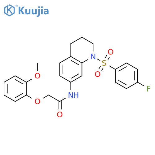 N-[1-(4-fluorobenzenesulfonyl)-1,2,3,4-tetrahydroquinolin-7-yl]-2-(2-methoxyphenoxy)acetamide structure