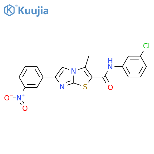 N-(3-chlorophenyl)-3-methyl-6-(3-nitrophenyl)imidazo[2,1-b][1,3]thiazole-2-carboxamide structure