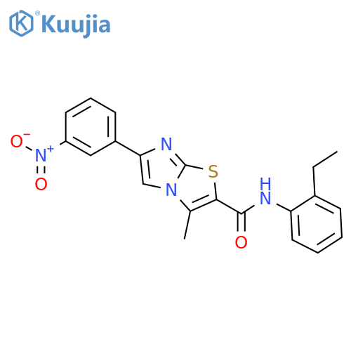 N-(2-ethylphenyl)-3-methyl-6-(3-nitrophenyl)imidazo[2,1-b][1,3]thiazole-2-carboxamide structure
