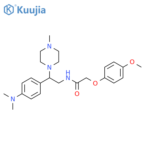 N-{2-[4-(dimethylamino)phenyl]-2-(4-methylpiperazin-1-yl)ethyl}-2-(4-methoxyphenoxy)acetamide structure