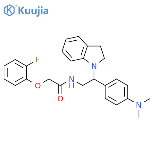 N-[2-(2,3-dihydro-1H-indol-1-yl)-2-[4-(dimethylamino)phenyl]ethyl]-2-(2-fluorophenoxy)acetamide structure