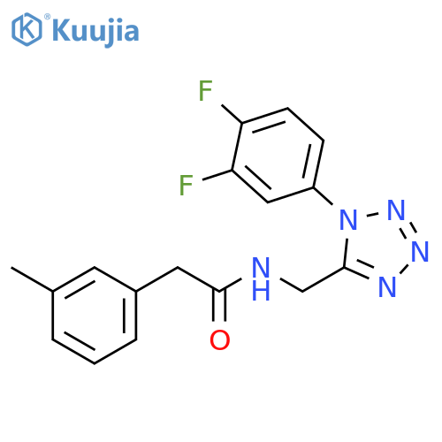 N-{[1-(3,4-difluorophenyl)-1H-1,2,3,4-tetrazol-5-yl]methyl}-2-(3-methylphenyl)acetamide structure