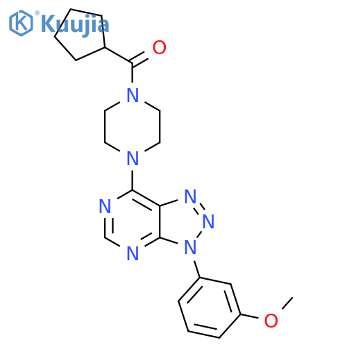 1-cyclopentanecarbonyl-4-[3-(3-methoxyphenyl)-3H-[1,2,3]triazolo[4,5-d]pyrimidin-7-yl]piperazine structure