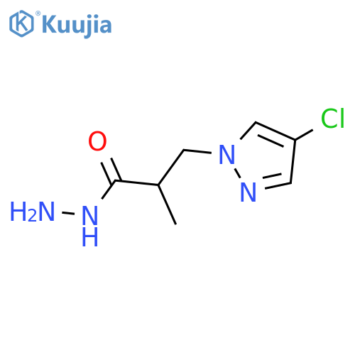 3-(4-Chloro-1H-pyrazol-1-yl)-2-methylpropanehydrazide structure