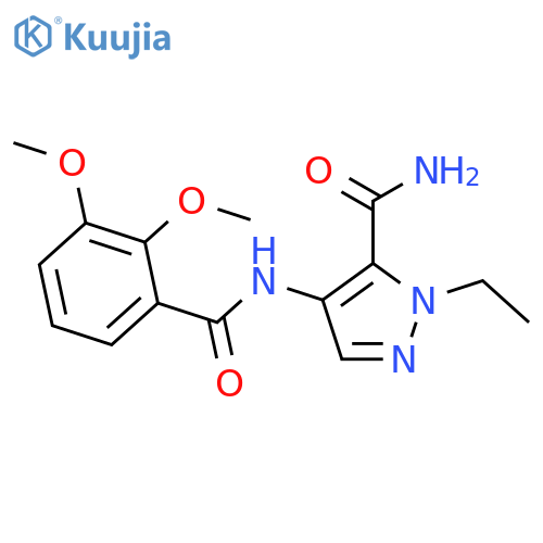4-(2,3-Dimethoxy-benzoylamino)-2-ethyl-2H-pyrazole-3-carboxylic acid amide structure