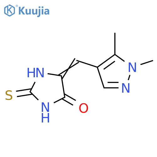 (5Z)-5-[(1,5-dimethyl-1H-pyrazol-4-yl)methylidene]-2-sulfanylideneimidazolidin-4-one structure
