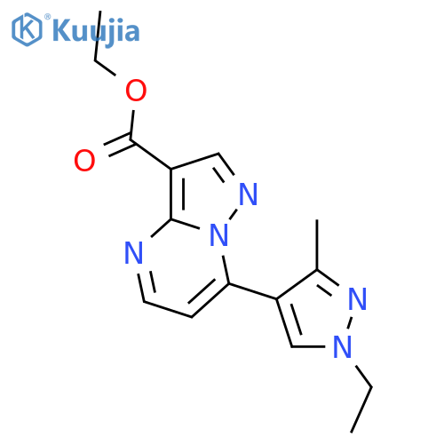 ethyl 7-(1-ethyl-3-methyl-1H-pyrazol-4-yl)pyrazolo1,5-apyrimidine-3-carboxylate structure