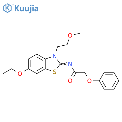 N-[(2Z)-6-ethoxy-3-(2-methoxyethyl)-2,3-dihydro-1,3-benzothiazol-2-ylidene]-2-phenoxyacetamide structure