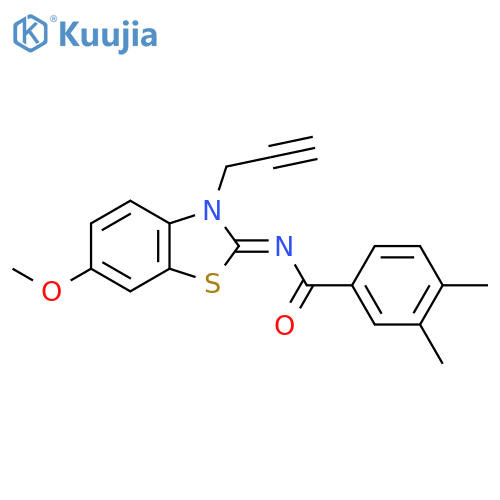 N-[(2Z)-6-methoxy-3-(prop-2-yn-1-yl)-2,3-dihydro-1,3-benzothiazol-2-ylidene]-3,4-dimethylbenzamide structure