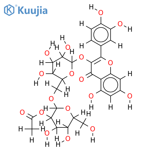 quercetin 3-O-[(2'''O-acetyl)-beta-D-glucopyranosyl]-(1->6)-beta-D-galactopyranoside structure