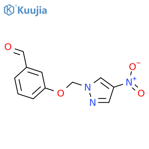 3-(4-nitro-1H-pyrazol-1-yl)methoxybenzaldehyde structure