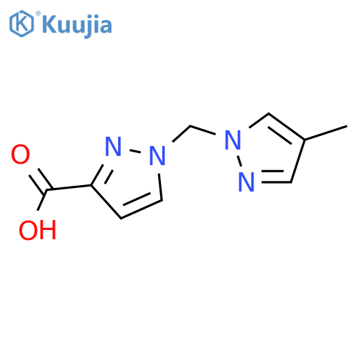 1-(4-Methyl-pyrazol-1-ylmethyl)-1H-pyrazole-3-carboxylic acid structure