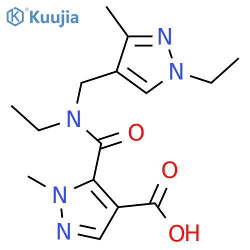 5-{ethyl(1-ethyl-3-methyl-1H-pyrazol-4-yl)methylcarbamoyl}-1-methyl-1H-pyrazole-4-carboxylic acid structure