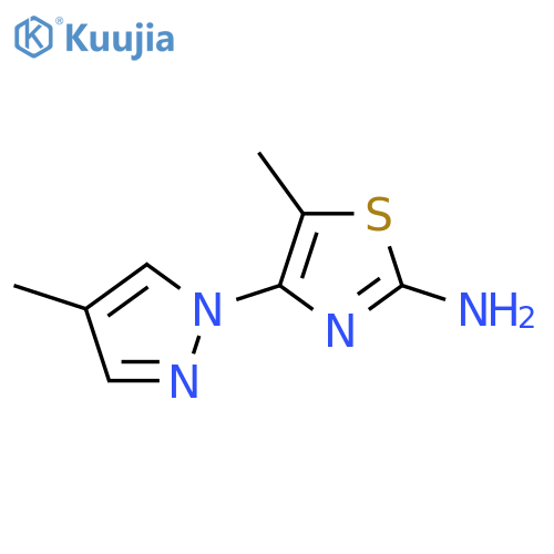 5-methyl-4-(4-methylpyrazol-1-yl)-1,3-thiazol-2-amine structure